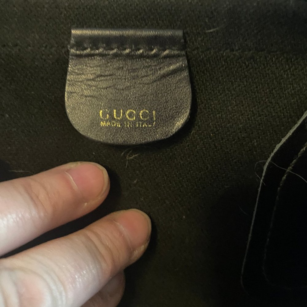Gucci	XL Black Nylon Monogram Tote/Weekend Bag w/ Lock and Keys - Picture 3 of 6